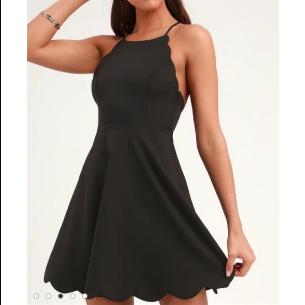 Lulus Criss-Cross Scalloped Dress